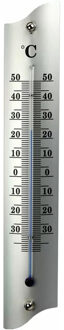 Talen Tools Thermometer buiten - metaal - 22 cm - Buitenthermometers Zilverkleurig