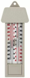 Talen Tools Thermometer min/max voor in kas - kunststof - 25 cm - Buitenthermometers Wit