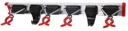 Talen Tools Tuin gereedschap houders/klemmen - 4x klemmen 2x haken op rail - voor stelen - opbergsysteem