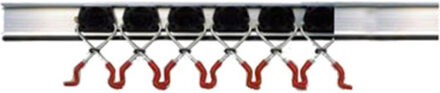 Talen Tools Tuin gereedschap houders/klemmen - 5x klemmen op rail - voor stelen - opbergsysteem