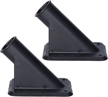 Talen Tools Vlaggenstokhouder - 2x - zwart - kunststof - voor 30 mm vlaggenstok