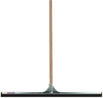 Talen Tools Vloertrekker/douchetrekker voor water metaal/hard rubber 100 cm met houten steel 130 cm