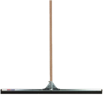 Talen Tools Vloertrekker/douchetrekker voor water metaal/hard rubber 100 cm met houten steel 140 cm