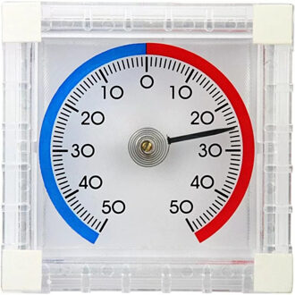 Talen Tools Zelfklevende raamthermometer - wit - kunststof - 8 cm - Buitenthermometers