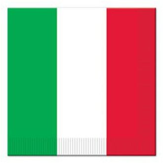 talie landen vlag thema servetten - 32x - 33 x 33 cm - Papier - Italiaanse versieringen/decoraties