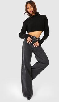 Tall Basic Wide Leg Jeans, Washed Black - 40