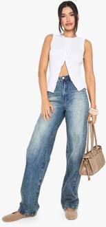 Tall Basics Met Hoge Taille Boyfriend Jeans, Ice Blue - 36