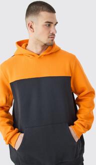 Tall Color Block Hoodie In Oranje, Orange - M