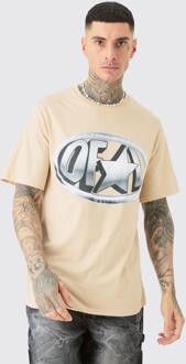 Tall Core Ofcl Puff Print T-Shirt In Sand, Sand - XL