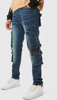 Tall Dark Wash Stretch Skinny Cargo Pocket Detail Jean, Dark Wash - 30