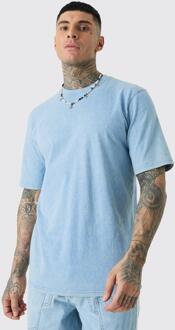 Tall Gebleekt T-Shirt Met Crewneck, Cornflower Blue - S