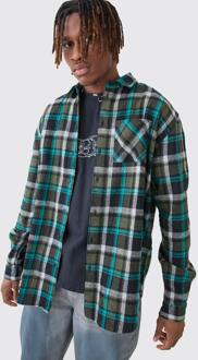 Tall Heavy Weight Flannel Overshirt, Khaki - XXL