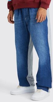 Tall Hybride Baggy Jeans Met Elastische Taille Joggingbroek, Dark Blue - L