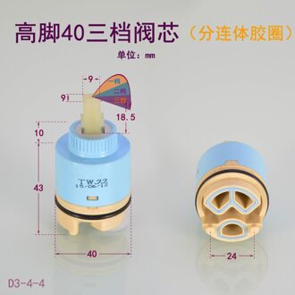 Tall Keramische Ventiel 25/35/40 Kraan Reparatie Accessoires Wastafel Keuken Keuken Wastafel Douche Gemengde Water Warm En Koud D3-4-4