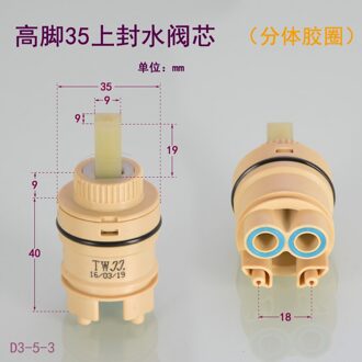 Tall Keramische Ventiel 25/35/40 Kraan Reparatie Accessoires Wastafel Keuken Keuken Wastafel Douche Gemengde Water Warm En Koud D3-5-3