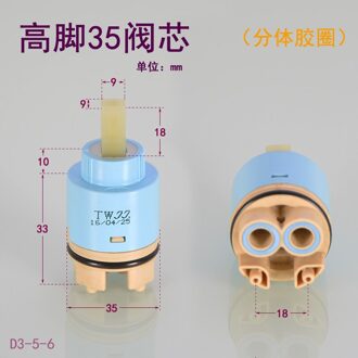 Tall Keramische Ventiel 25/35/40 Kraan Reparatie Accessoires Wastafel Keuken Keuken Wastafel Douche Gemengde Water Warm En Koud D3-5-6