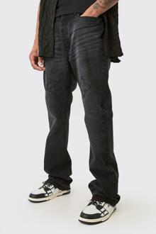 Tall Onbewerkte Flared Gekruiste Slim Fit Jeans, Washed Black - 32