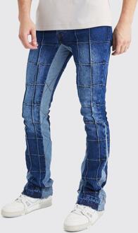 Tall Onbewerkte Flared Slim Fit Jeans Met Panelen En Gusset, Vintage Blue - 32