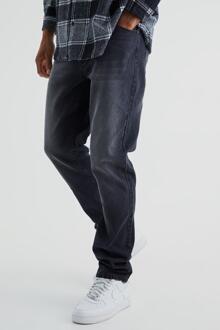 Tall Onbewerkte Jeans Met Rechte Pijpen, Washed Black - 30
