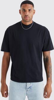Tall Oversized Dik T-Shirt Met Brede Nek, Black - L