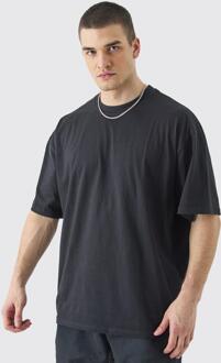 Tall Oversized T-Shirt Met Crewneck, Black - S