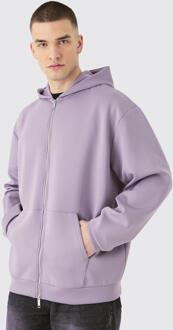 Tall Oversized Zip Through Scuba Hoodie, Purple - XXL