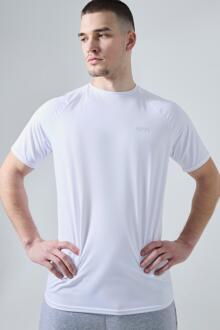 Tall Raglan Man Active Fitness T-Shirt, White - XS