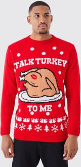 Tall Talk Turkey To Me Kersttrui, Red - S