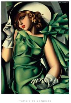 Tamara De Lempicka - Young Lady With Gloves Kunstdruk 50x70cm