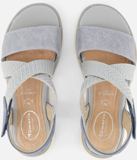 Tamaris Comfort Sandalen blauw Leer - 37,38,39,40,41