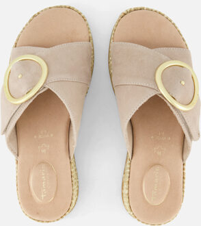 Tamaris Comfort Slippers beige Leer - 37,38,39,40