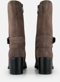 Tamaris Enkellaarsjes taupe Suede - 36,37,38,39,40