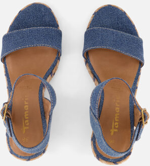 Tamaris Espadrilles met hak blauw Textiel - 38,40,41,42
