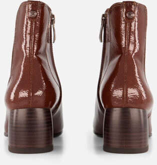 Tamaris Essentials Enkellaarsjes cognac Lak - 36,37,38,39,40,41,42