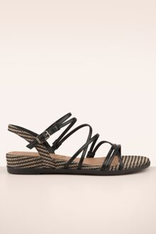 Tamaris Hannah Combi sandalen in zwart Zwart/Beige - 36,37,38,39,40,41,42