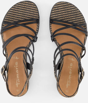 Tamaris Hannah Combi sandalen in zwart Zwart/Beige - 36,37,38,39,40,41,42