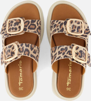 Tamaris Leopard Slippers bruin Leer - 36