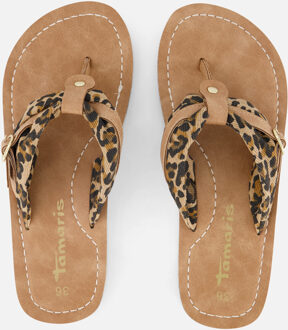 Tamaris Leopard Slippers bruin Textiel - 36