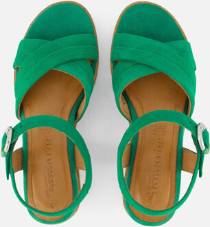 Tamaris Sandalen groen Suede - 36,37,38