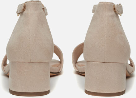 Tamaris Sandalen met hak beige Textiel - 36,37,38