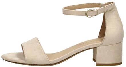 Tamaris Sandalen met hak beige Textiel - 36,37,42