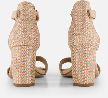 Tamaris Sandalen met hak beige Textiel - 39