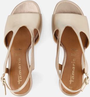 Tamaris Sandalen met hak brons Leer - 39
