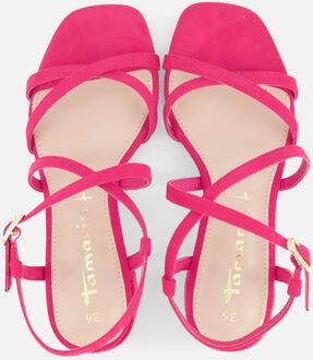 Tamaris Sandalen met hak roze Textiel - 36,37,38,39,40