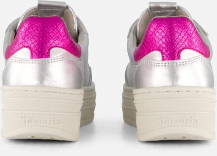 Tamaris Sneakers zilver Leer - 36,38,40,41