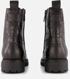 Tamaris Veterboots Croco zwart Leer - 36,37,38,39,40,41,42
