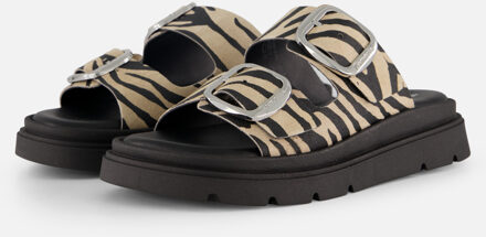 Tamaris Zebra Slippers zwart Leer - 37,38,39,36,42