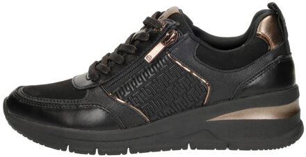 Tamaris Zwarte Sneaker met Roségouden Accenten Tamaris , Black , Dames - 41 Eu,36 Eu,40 Eu,38 Eu,39 Eu,42 Eu,37 EU