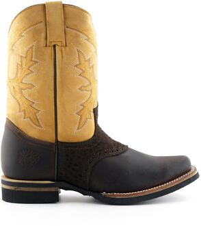 Tan lederen cowboy Chelsea-laarzen - Frontier Bruin