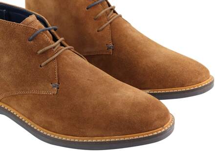 Tan suède chukka-laarzen met veters voor heren Bruin